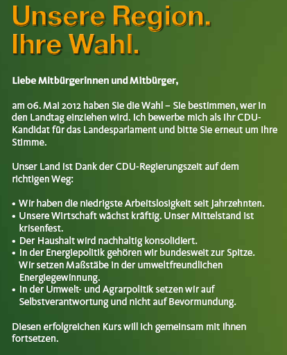 Unsere Region. Ihre Wahl.